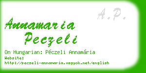 annamaria peczeli business card