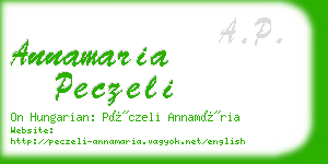 annamaria peczeli business card